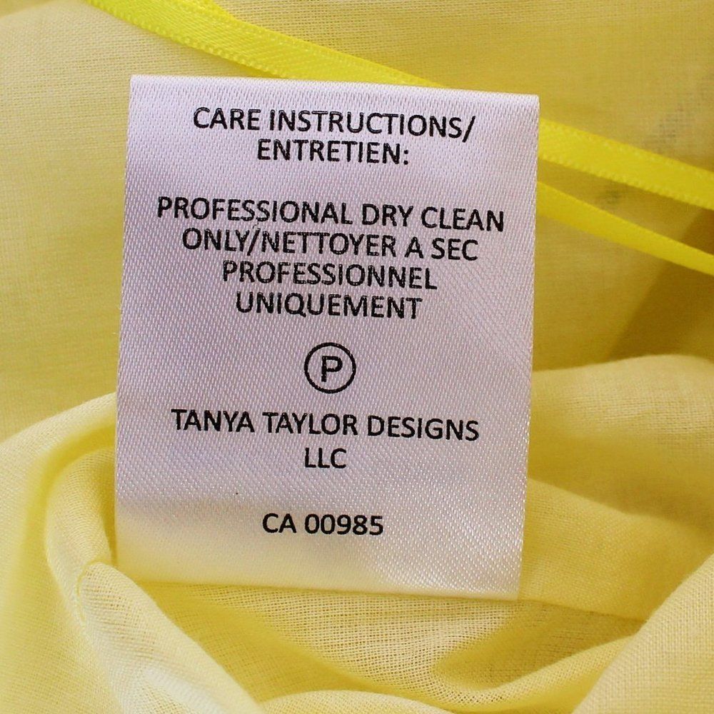Tanya Taylor Lourdes Floral Cotton Blouse Yellow Ruffle V Neck Balloon Sleeve 4 - Picture 8 of 14
